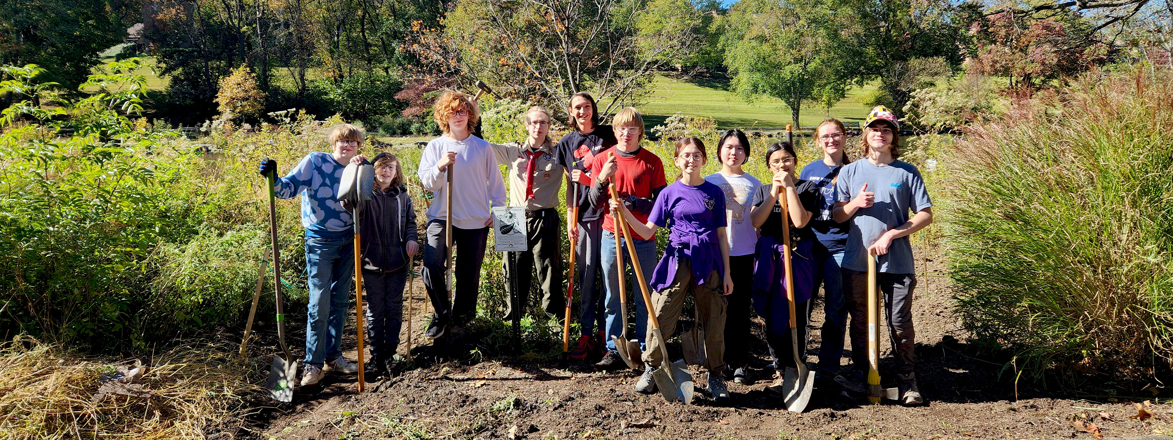 Group Photo of Scouting America completing project