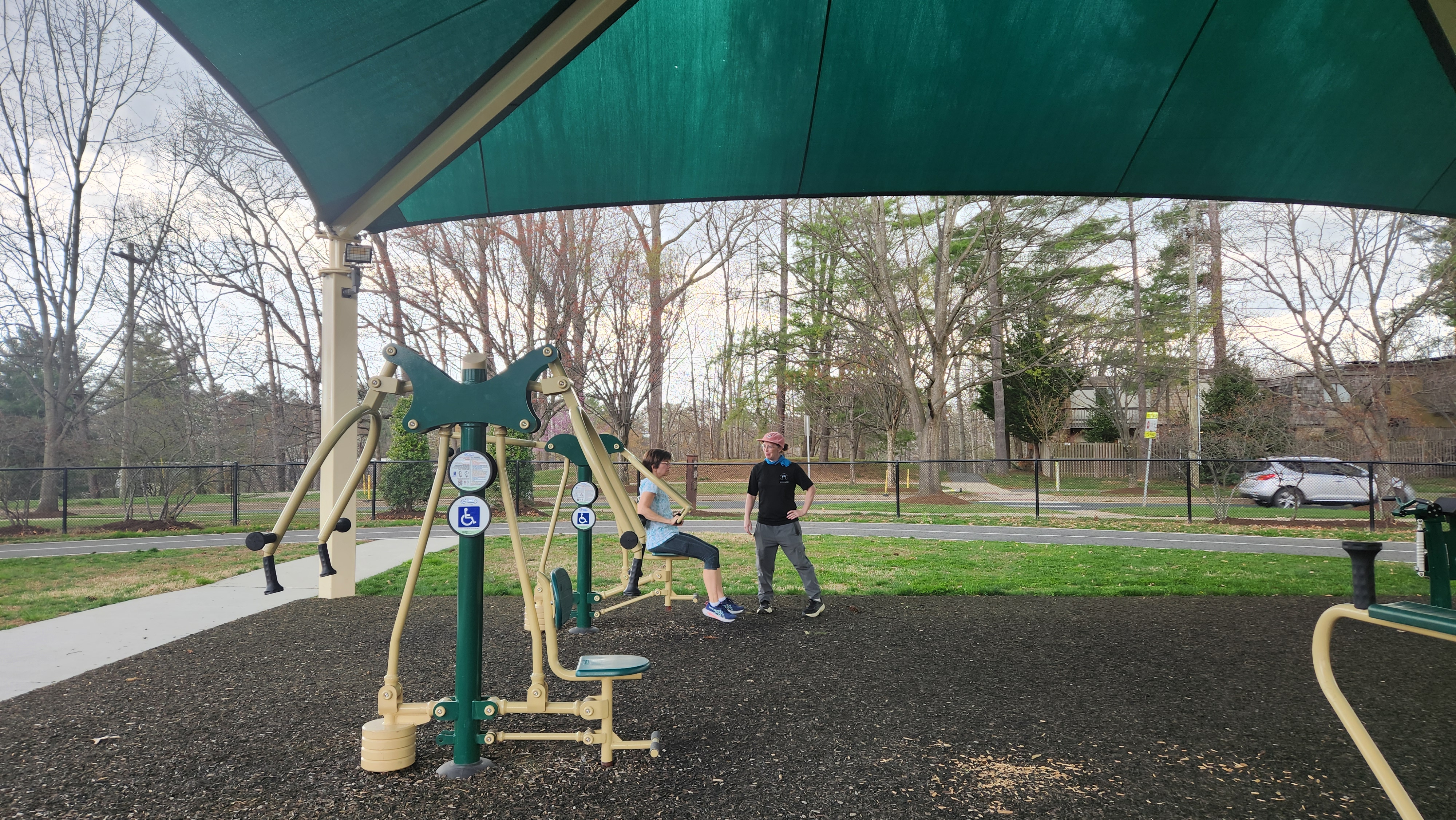 Person working out at the Outdoor Fitness Park