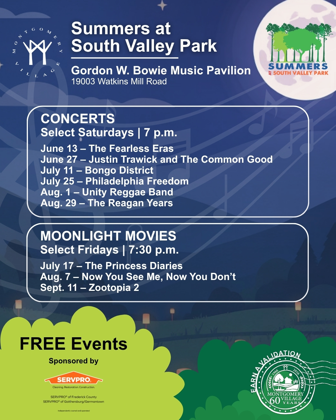 2026 Summers at South Valley Park Event List