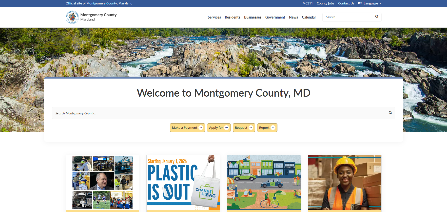 Montgomery County's Website homepage
