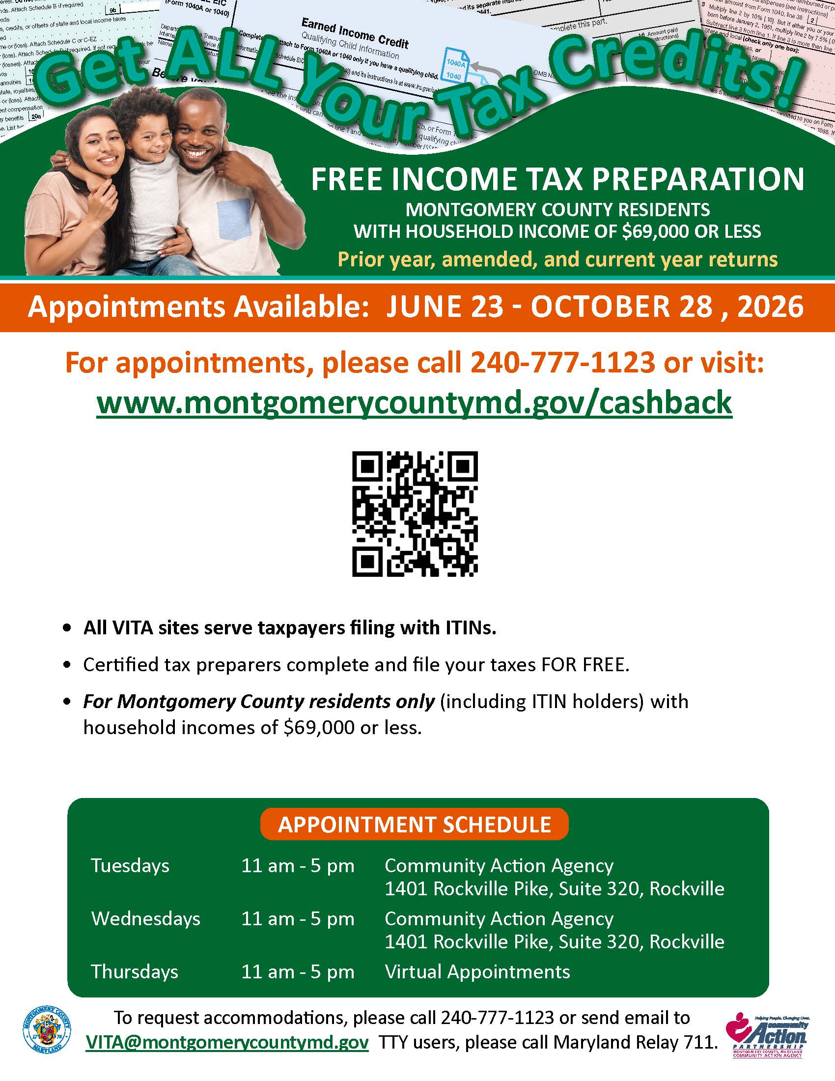 Flyer about VITA's post-season tax service